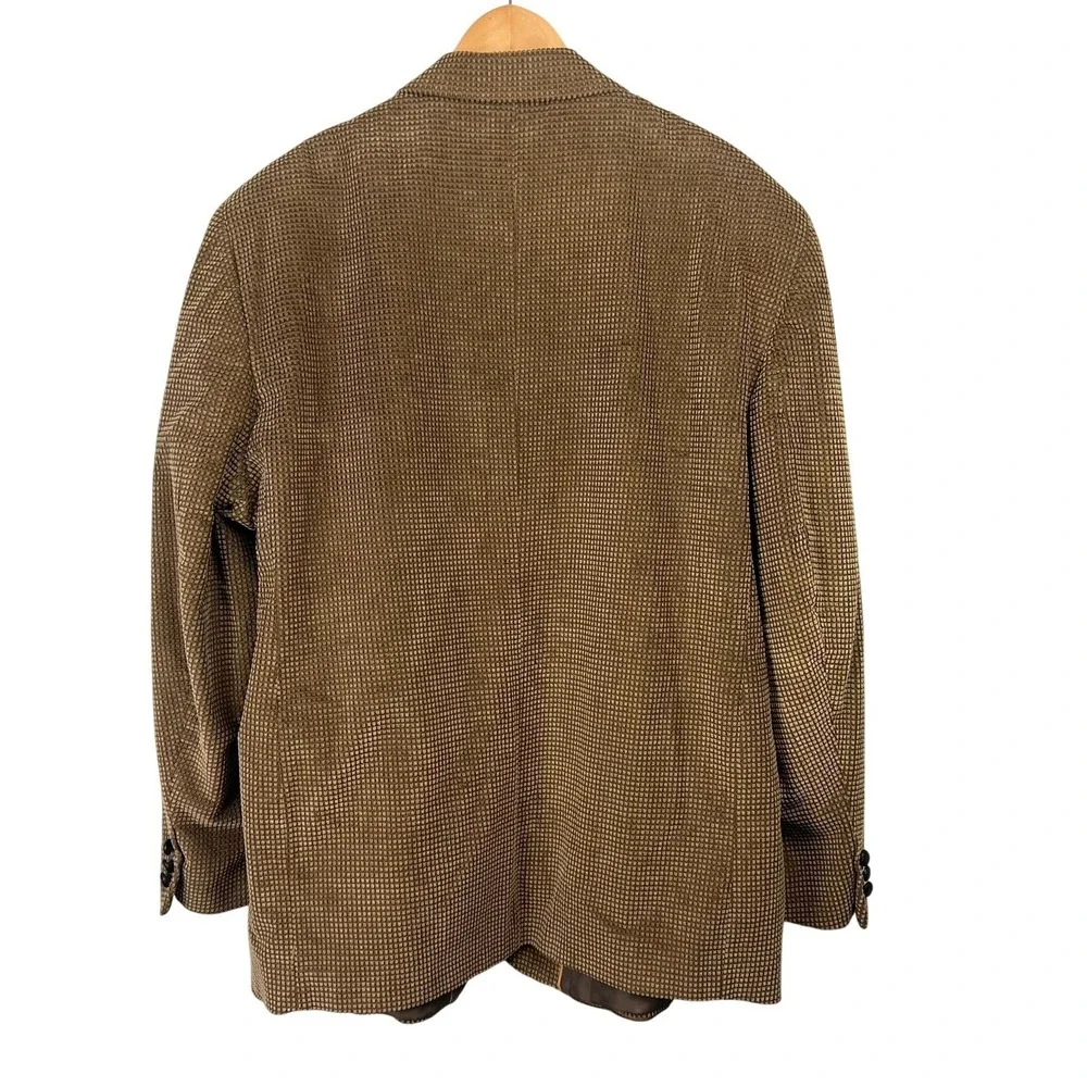 New Members Only Mens Brown Waffle Textured‎ Corduroy Blazer Jacket sz 48 Preppy